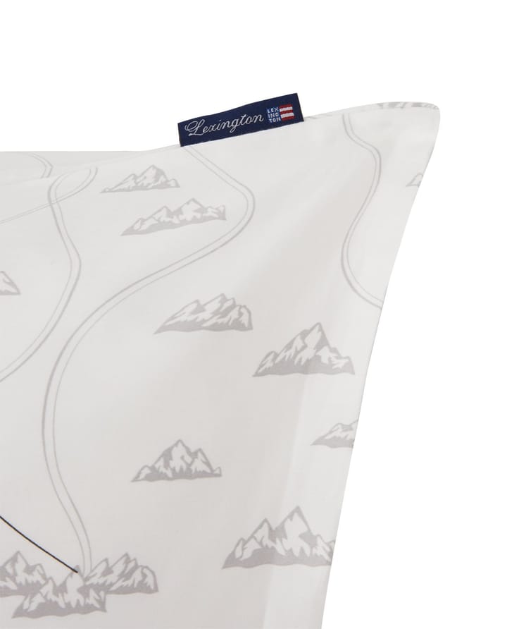 Winter Printed Cotton Sateen pillowcase 50x90 cm, White-grey-red Lexington
