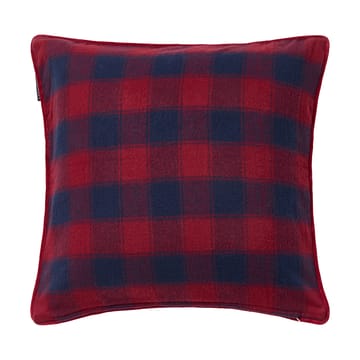 Wrapped checked eco flannel cushion cover 50x50 cm - Dark blue-red - Lexington