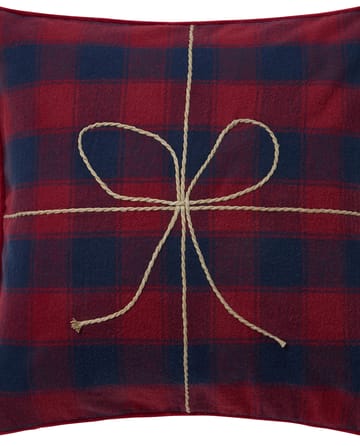 Wrapped checked eco flannel cushion cover 50x50 cm - Dark blue-red - Lexington