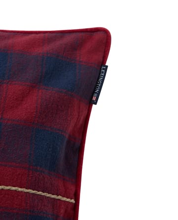 Wrapped checked eco flannel cushion cover 50x50 cm - Dark blue-red - Lexington