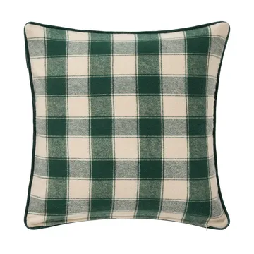 Wrapped checked eco flannel cushion cover 50x50 cm - Light beige-green - Lexington