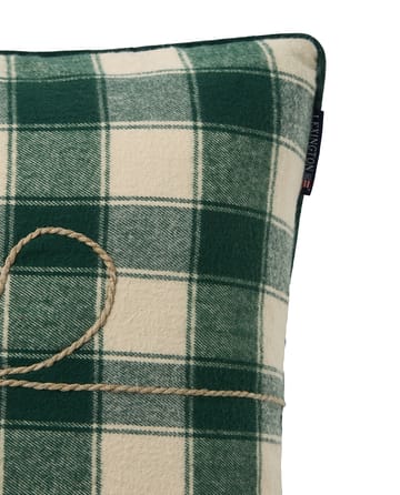 Wrapped checked eco flannel cushion cover 50x50 cm - Light beige-green - Lexington