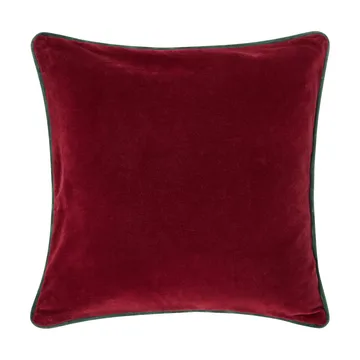 Wreath organic cotton velvet cushion cover 50x50 cm - Red-green-yellow, 50x50 cm - Lexington