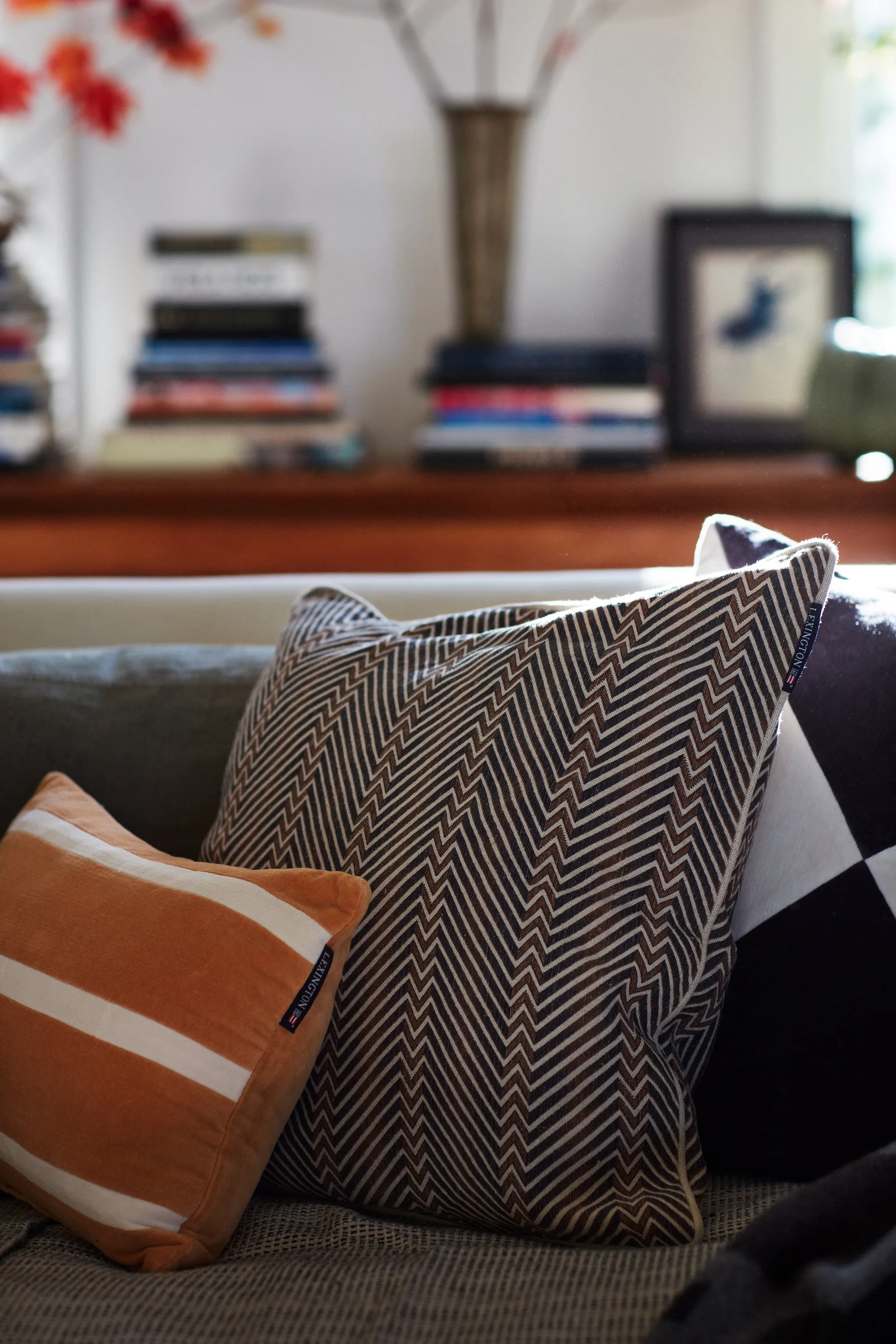 Zig Zag Printed pillowcase 50x50 cm, Brown-beige Lexington