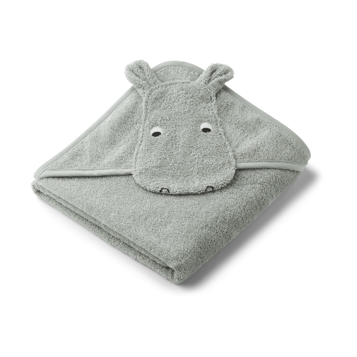 Albert bath cape towel with hood 70x70 cm - Hippo dove blue - Liewood