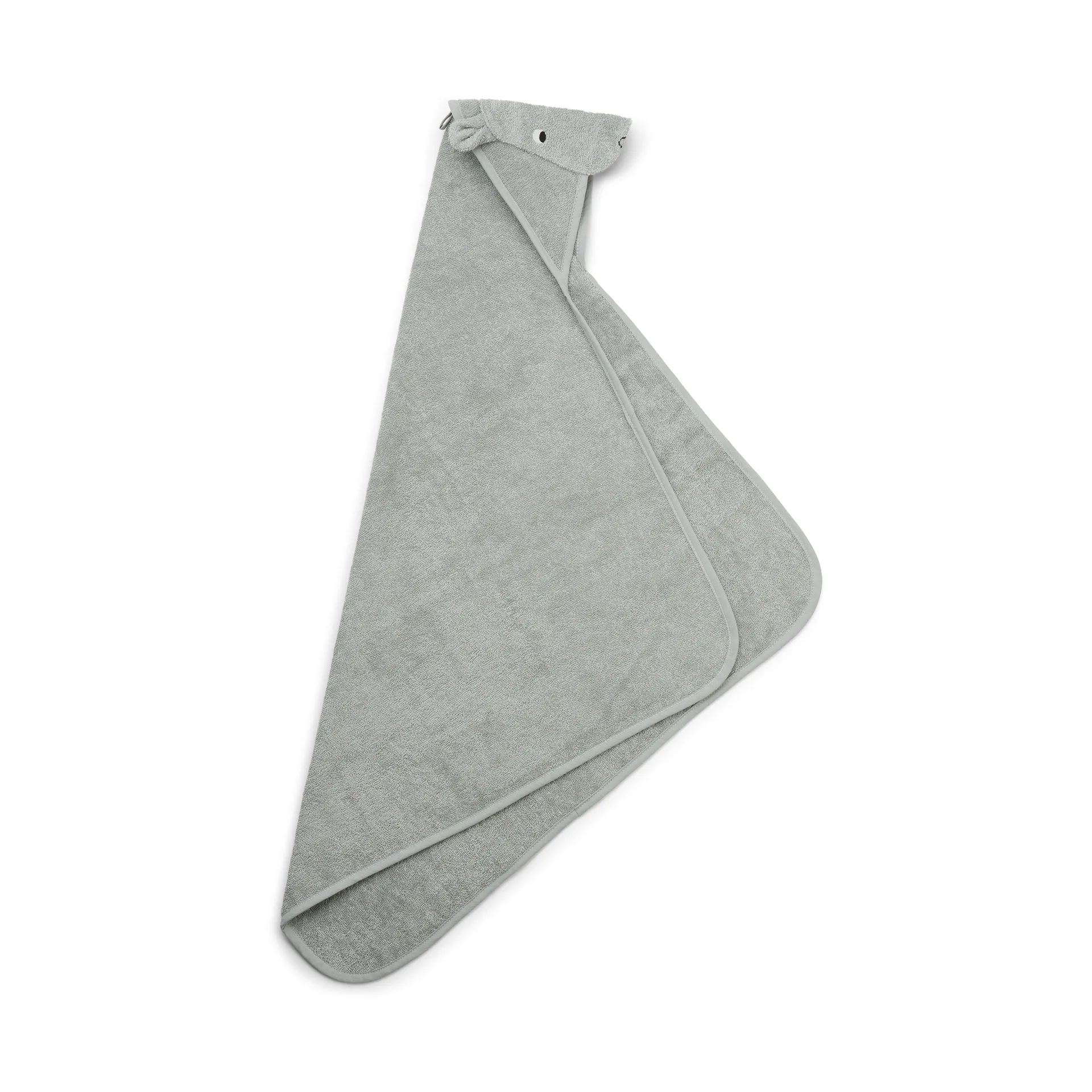 Albert bath cape towel with hood 70x70 cm, Hippo dove blue Liewood