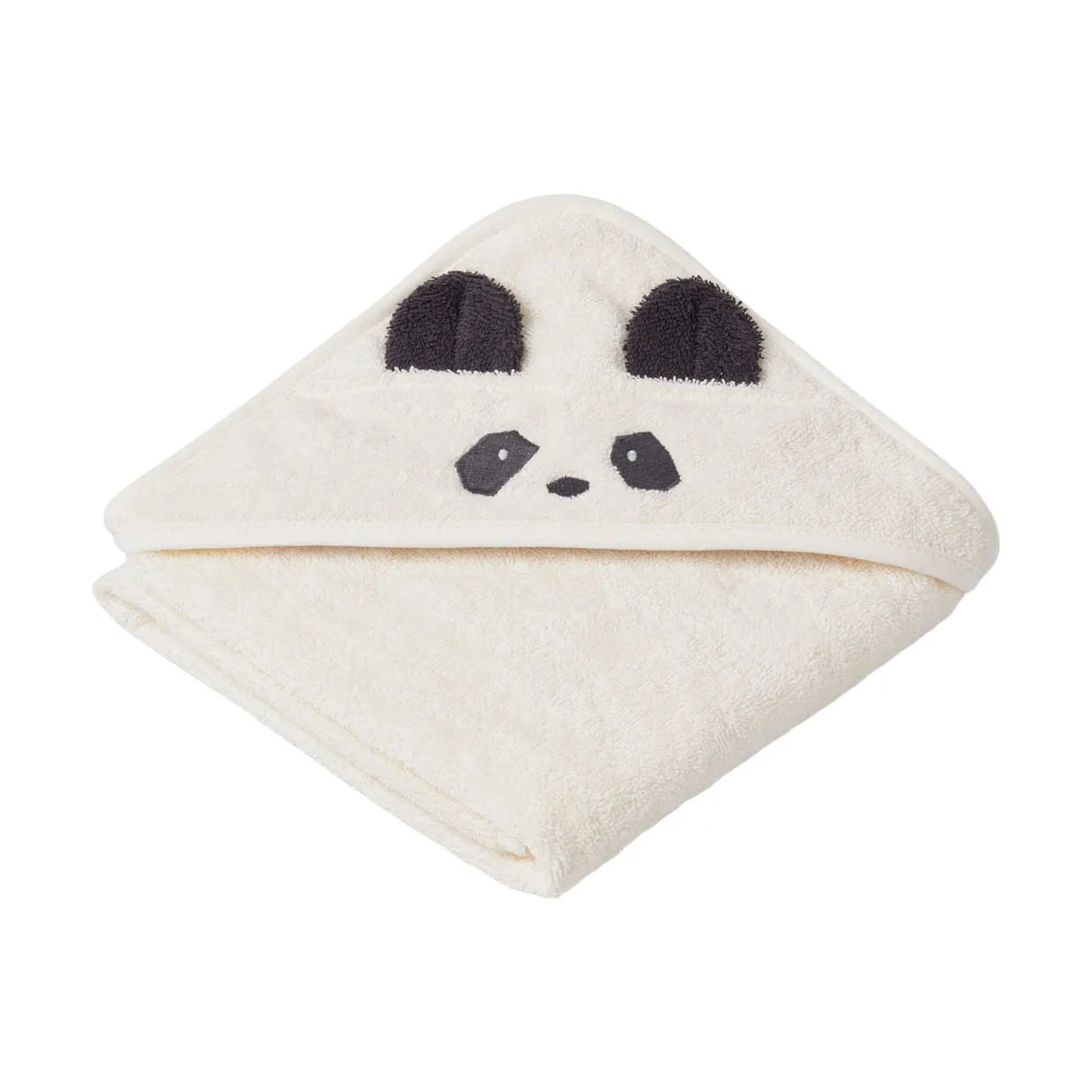 Albert bath cape towel with hood 70x70 cm, Panda crème de la crème Liewood