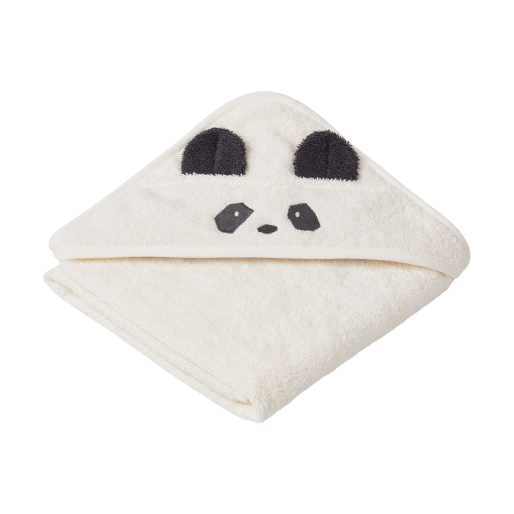Albert bath cape towel with hood 70x70 cm - Panda crème de la crème - Liewood