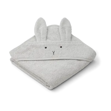 Albert bath cape towel with hood 70x70 cm - Rabbit dumbo grey - Liewood