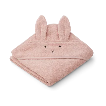 Albert bath cape towel with hood 70x70 cm - Rabbit rose - Liewood