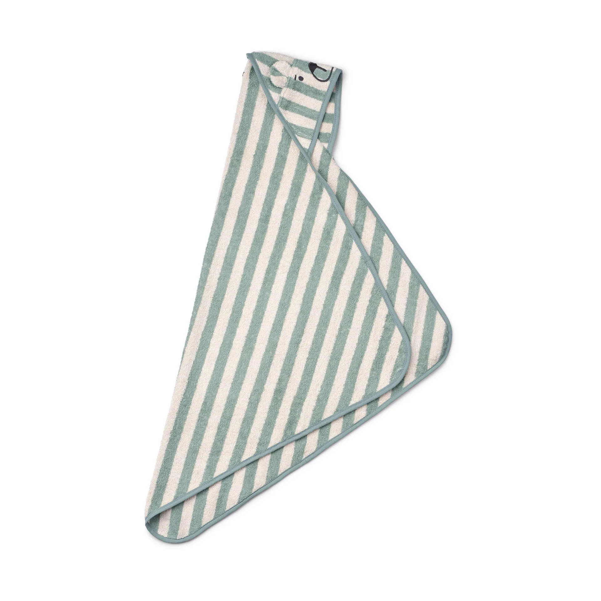 Albert hooded towel 70x70 cm, Peppermint-creme de la creme Liewood