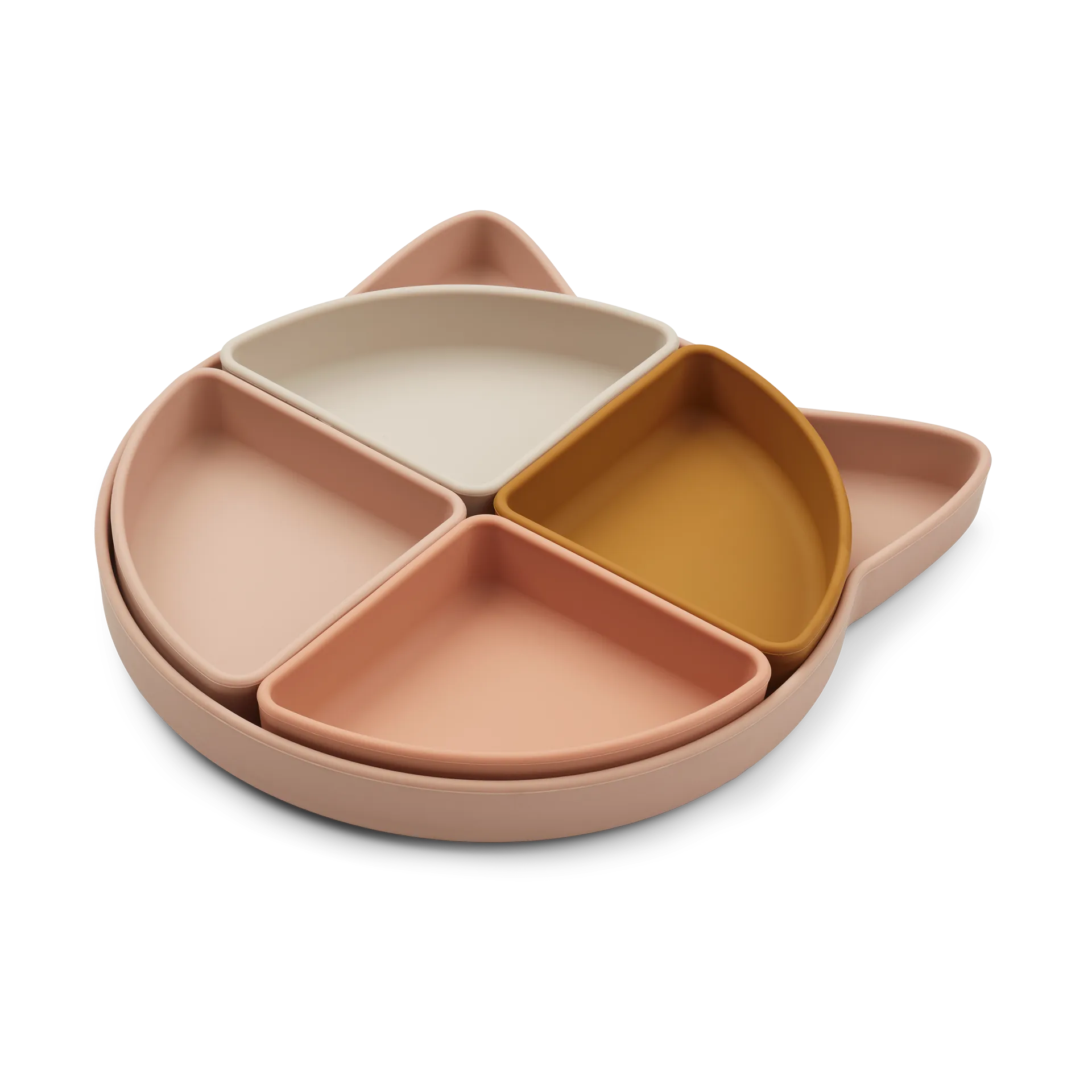 Arne children's plate + 4 bowls, Cat rose multi mix Liewood