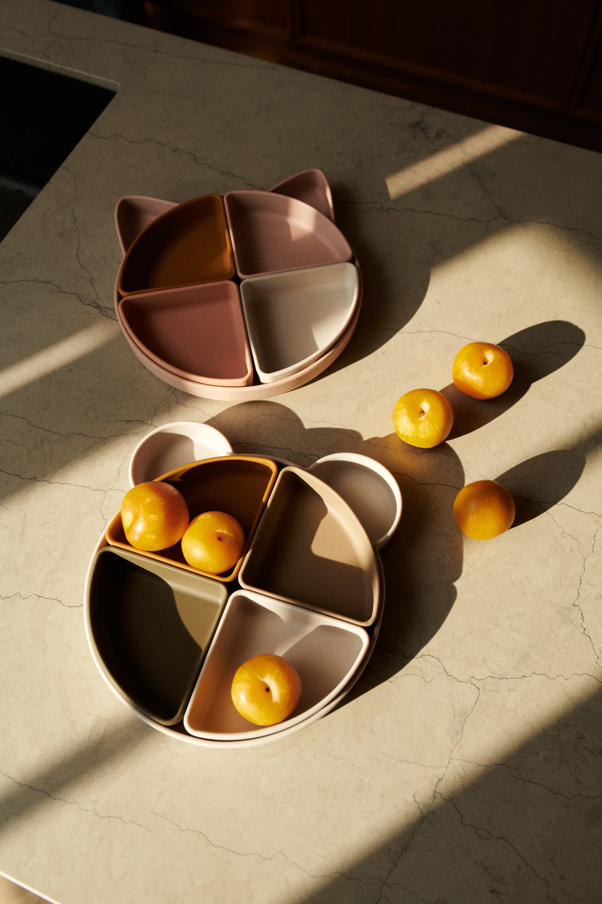 Arne children's plate + 4 bowls, Cat rose multi mix Liewood