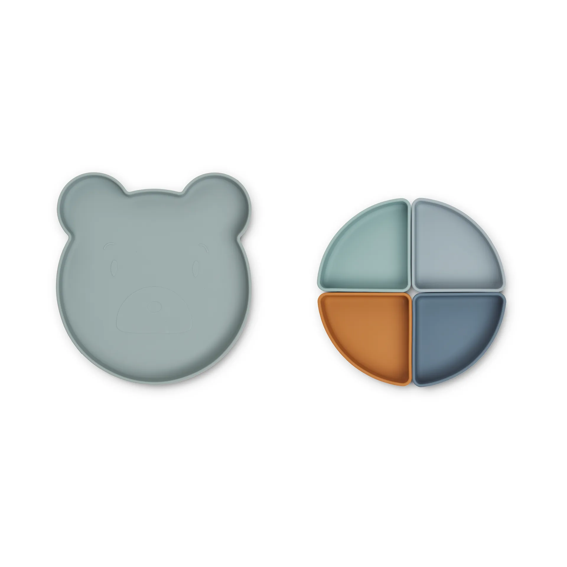 Arne children's plate + 4 bowls, Mr bear blue fog multi mix Liewood