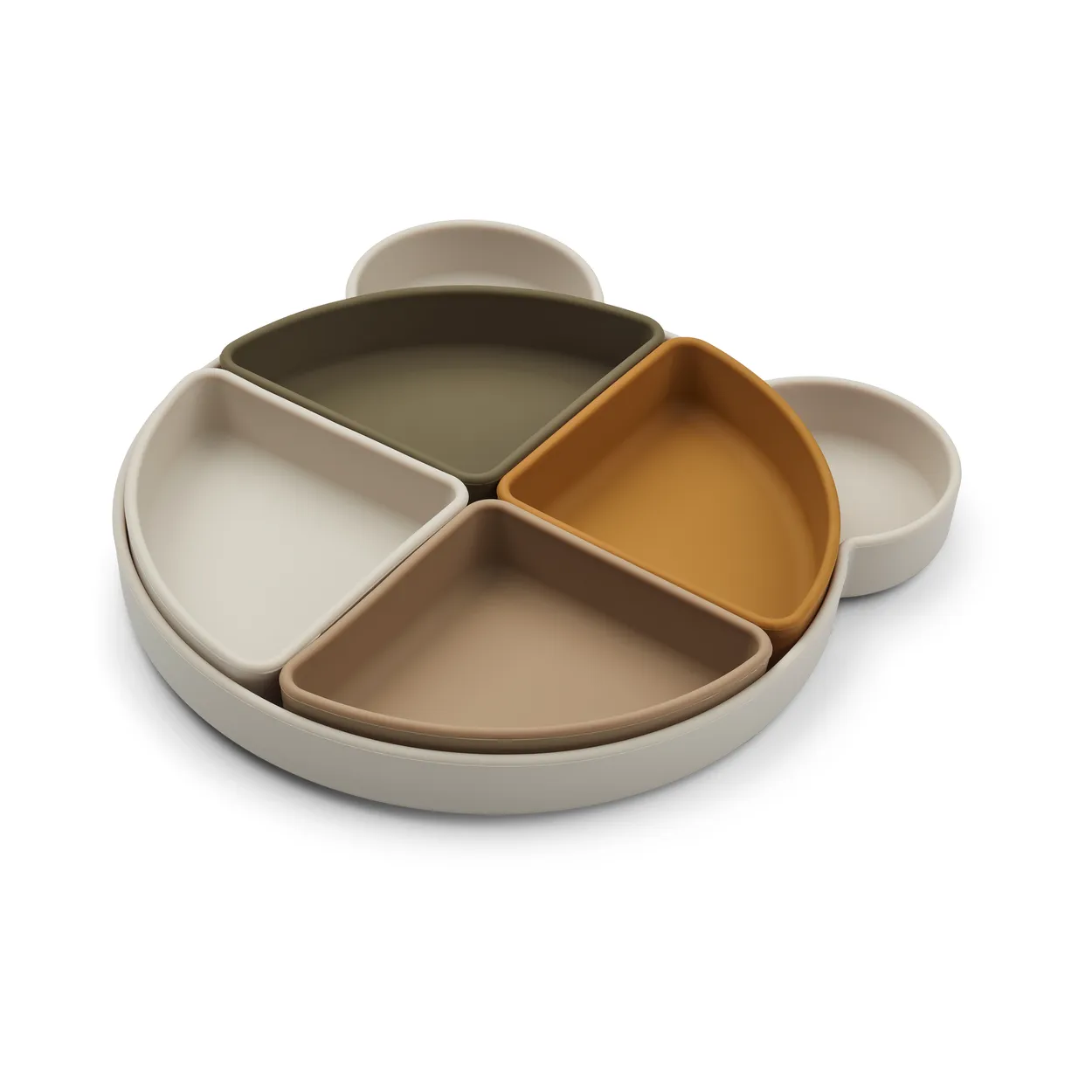 Liewood Arne children's plate + 4 bowls Mr bear sandy multi mix