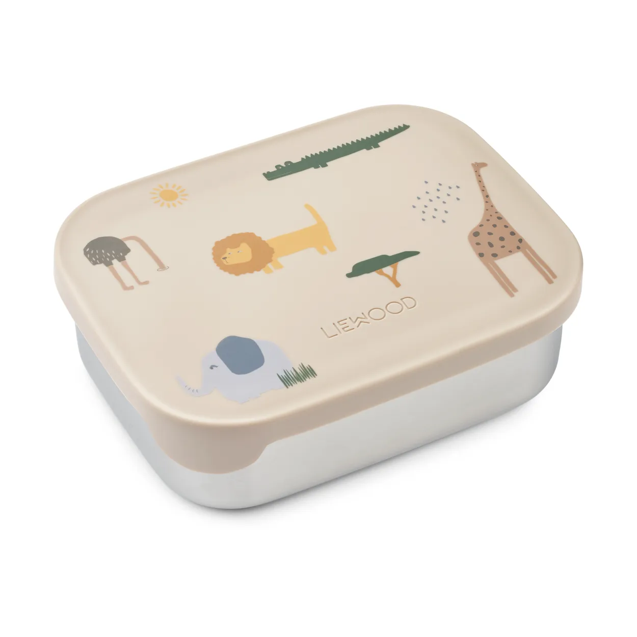 Liewood Arthur lunchbox 13.5x17 cm Safari sandy mix