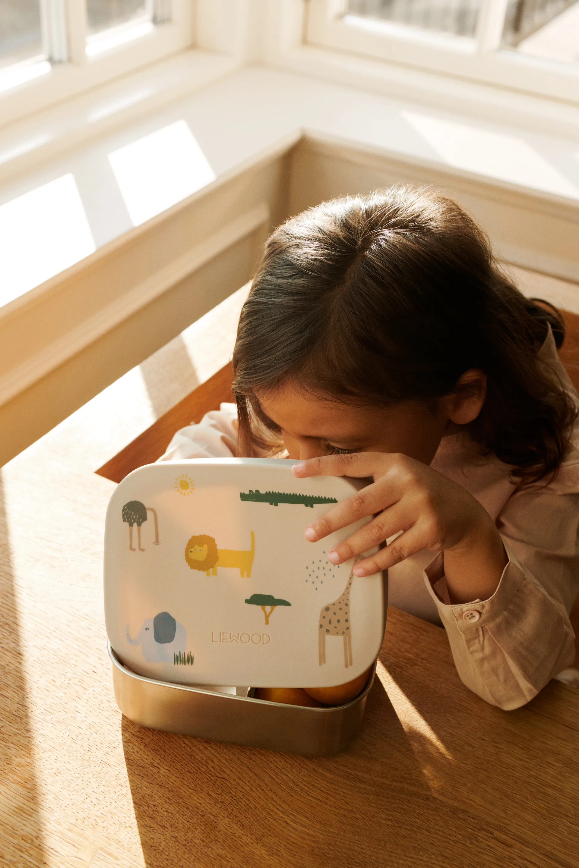 Arthur lunchbox 13.5x17 cm, Safari sandy mix Liewood