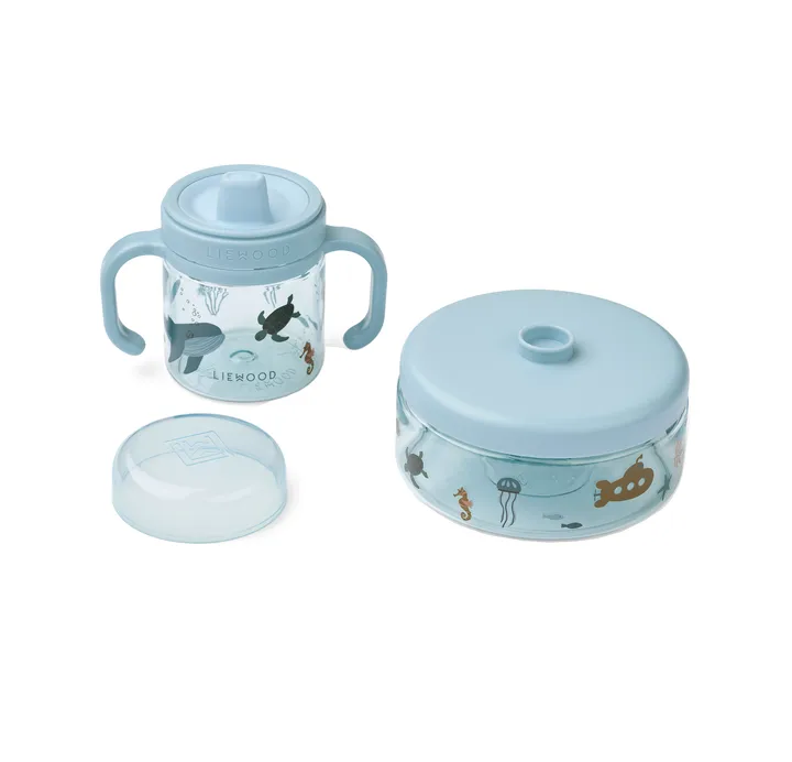 Beatrix kids dinner set 2 pieces - Sea creature-sandy - Liewood