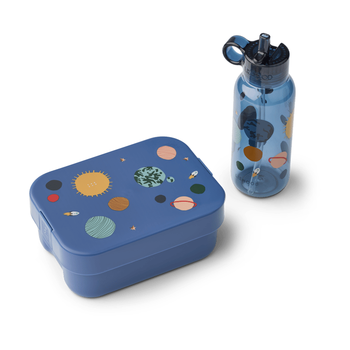 Chelsey printed lunchbox set 2 pieces - Universe-Classic navy - Liewood