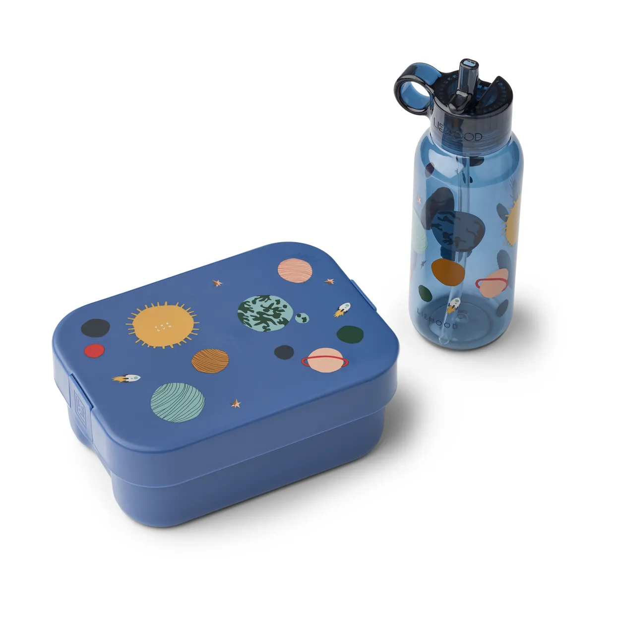 Liewood Chelsey printed lunchbox set 2 pieces Universe-Classic navy