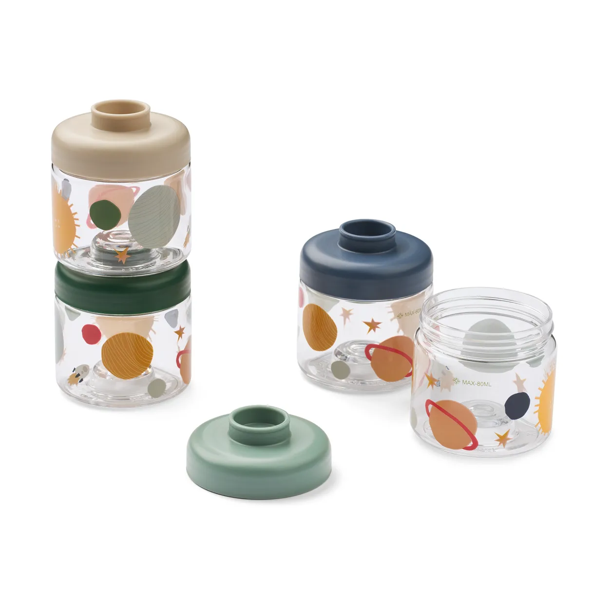 Liewood Dominique baby food jars 100 ml 4-pack Universe-Classic navy