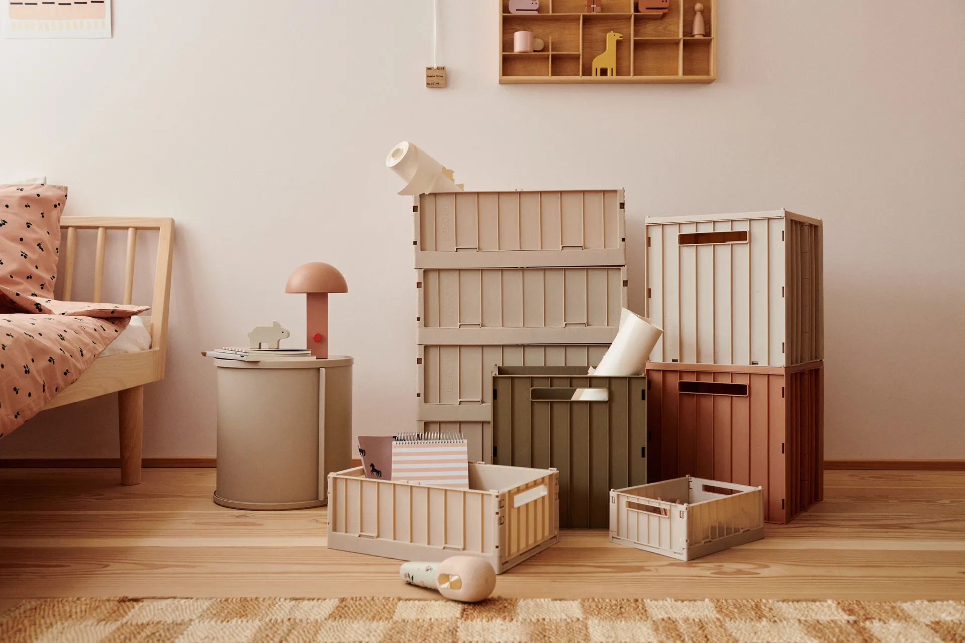 Elijah storage box with lid 31x31 cm, Oat Liewood