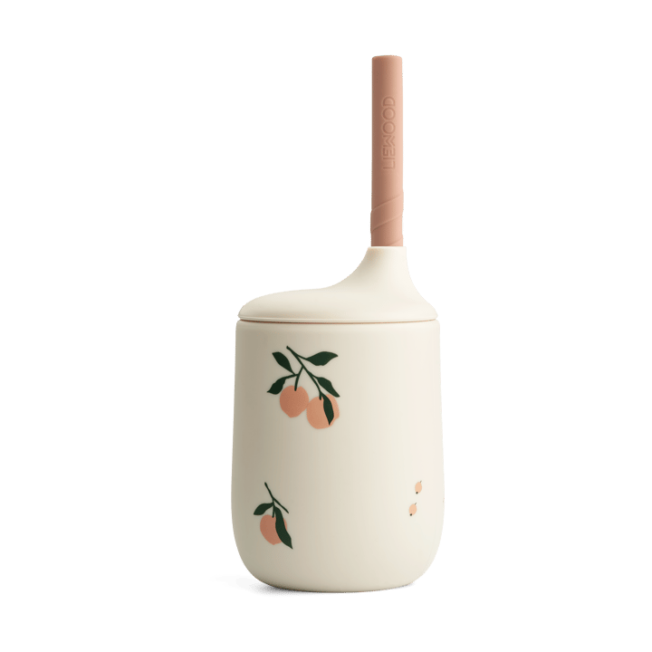 Ellis printed sippy cup with straw 23 cl - Peach-Sea shell mix - Liewood
