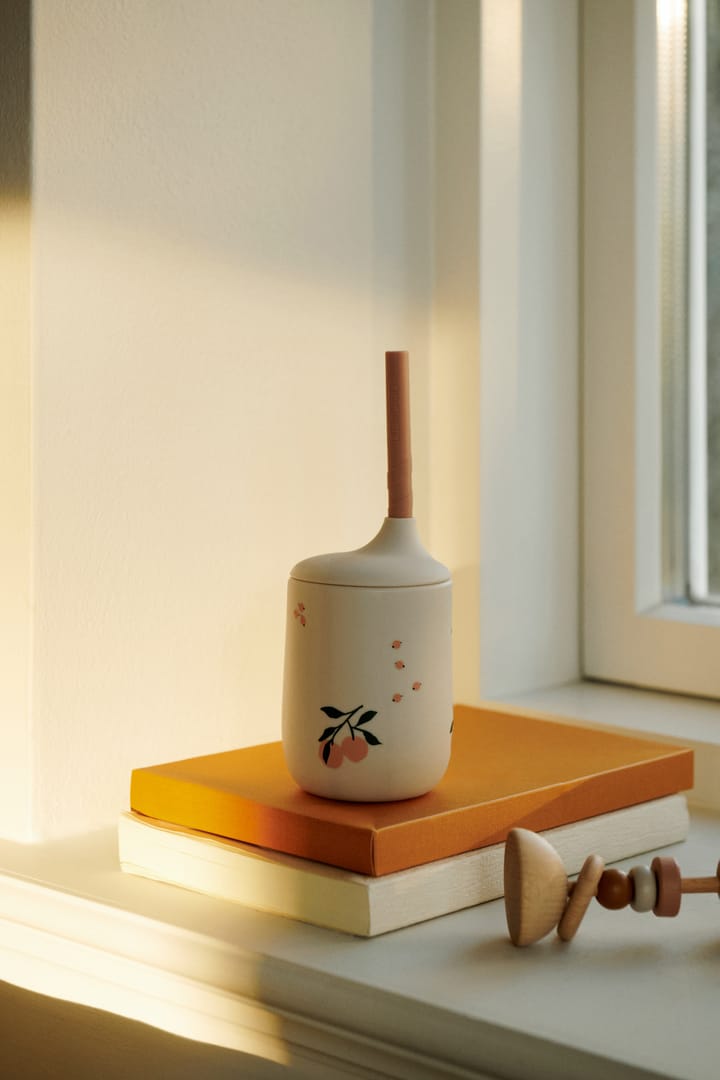 Ellis printed sippy cup with straw 23 cl, Peach-Sea shell mix Liewood