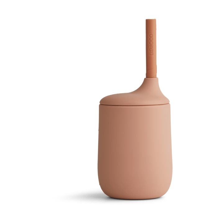 Ellis sippy cup with straw 23 cl - Dark rose-terracotta mix - Liewood