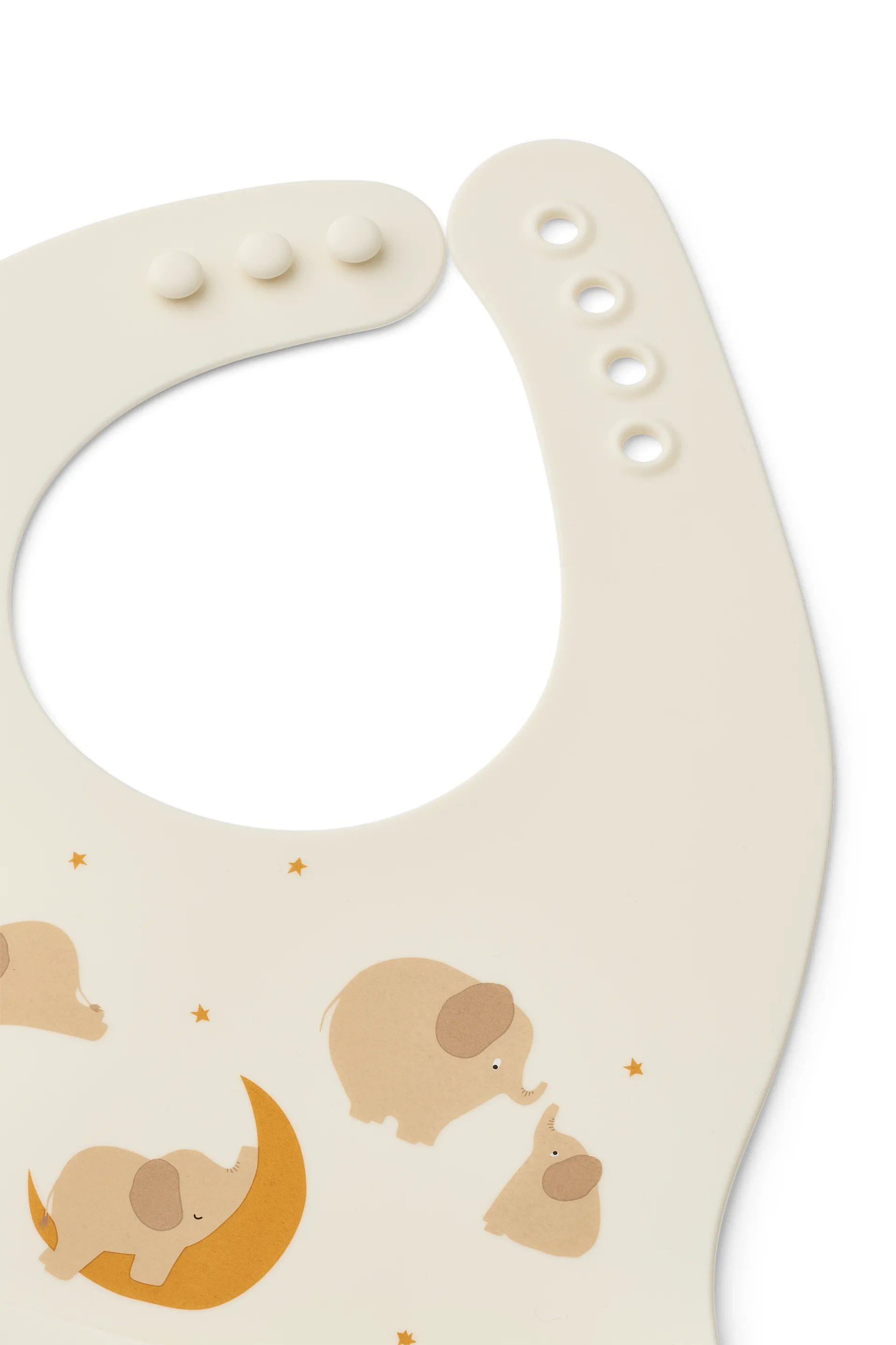 Ember printed bib 2 pieces, Elephant-Creme de la creme Liewood