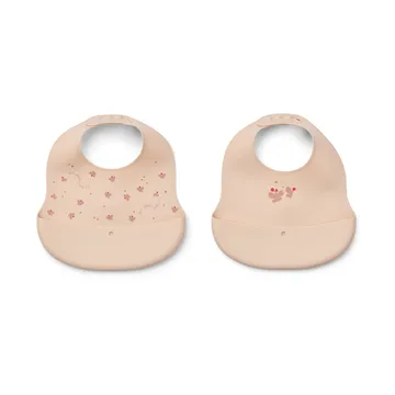 Ember printed bib 2 pieces - Mini Butterfly-apple blossom - Liewood