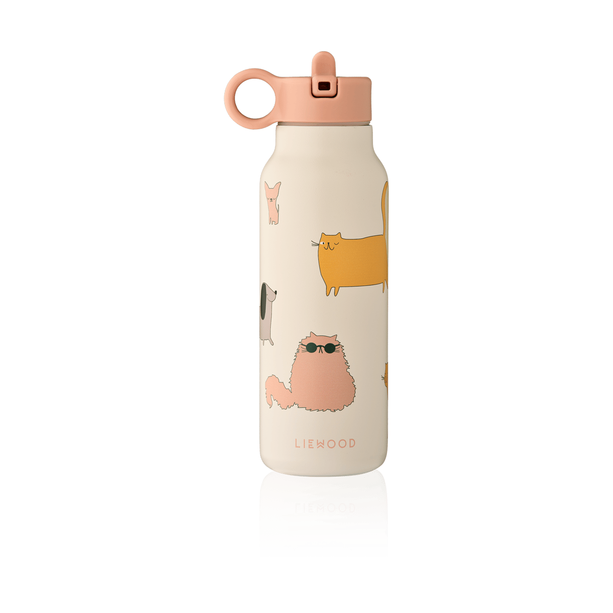 Liewood Falk water bottle 35 cl Cats and Dogs-Sandy