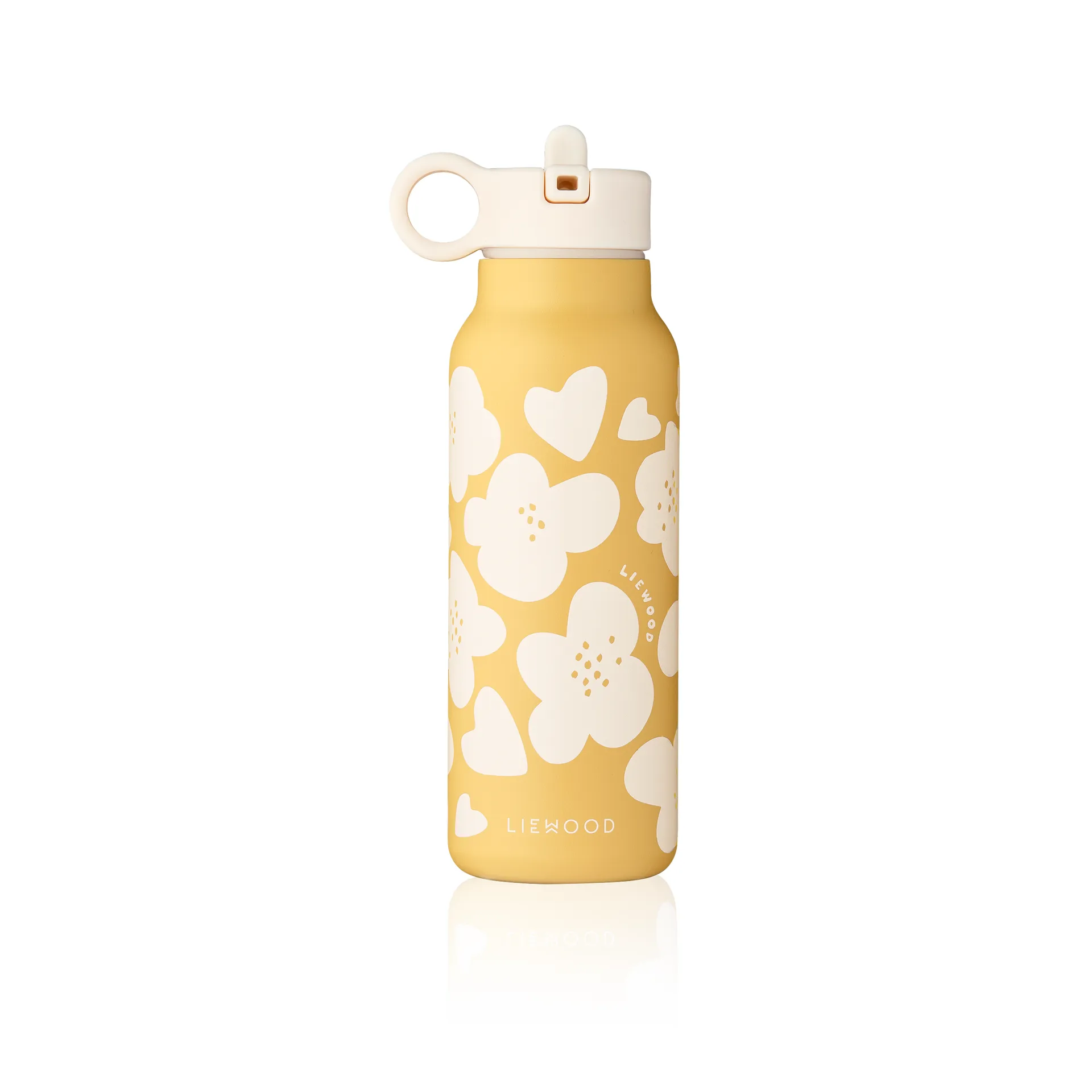 Falk water bottle 35 cl, Flower-lemon yellow Liewood