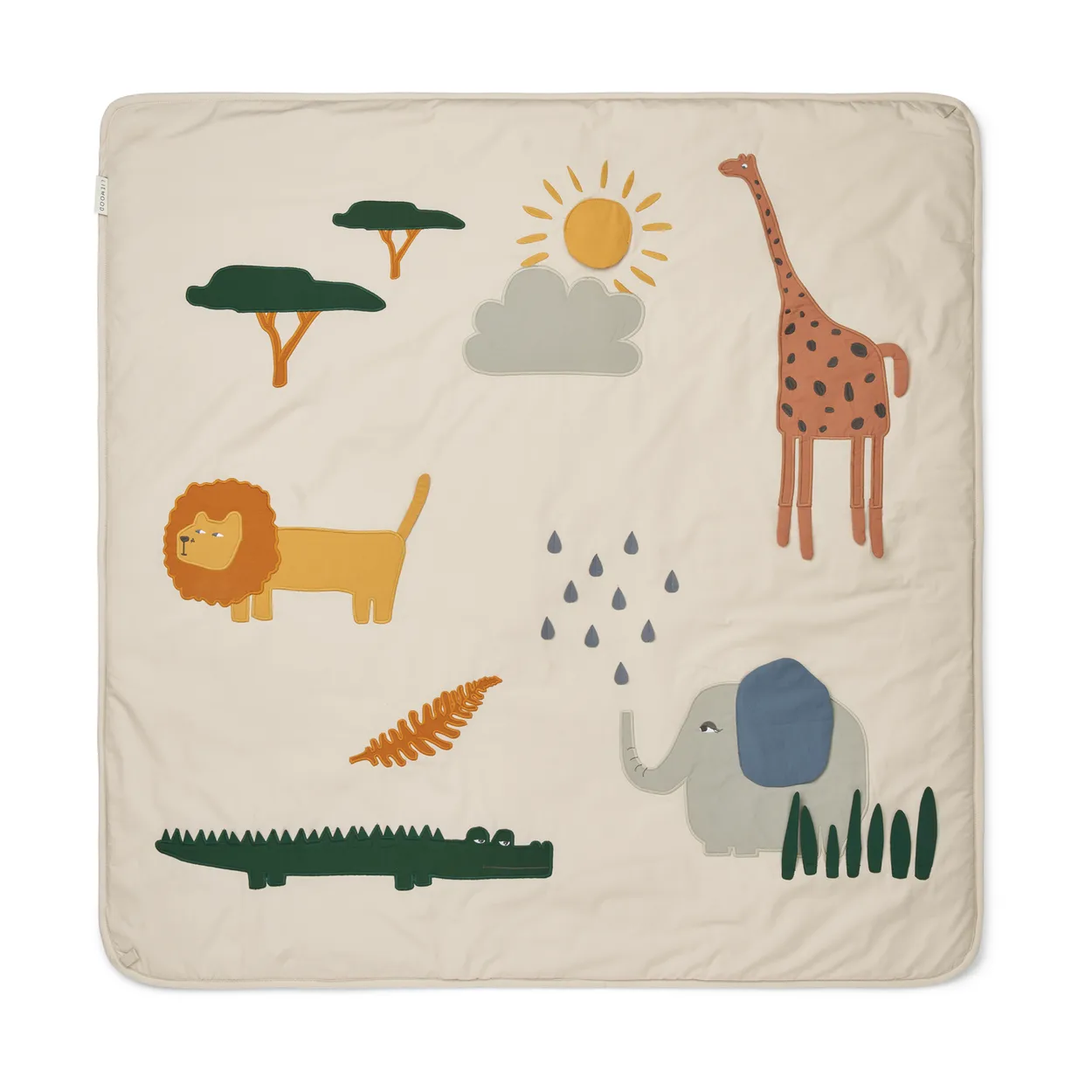 Liewood Glenn blanket 110x110 cm Safari sandy mix | Scandinavian Design | Cotton blankets & throws | Beige
