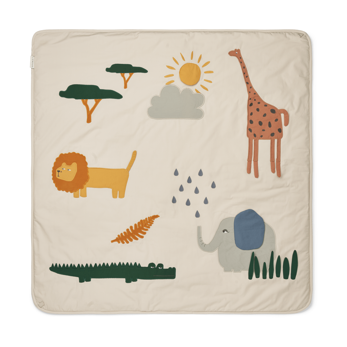 Liewood Glenn blanket 110x110 cm Safari sandy mix | Scandinavian Design | Cotton blankets & throws | Beige
