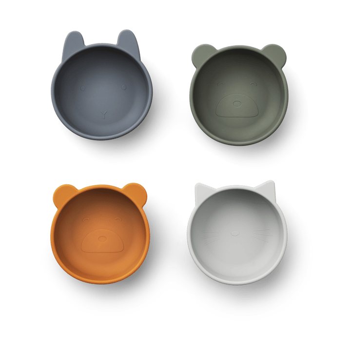 Iggy silicone bowl 4 pieces - Blue mix - Liewood