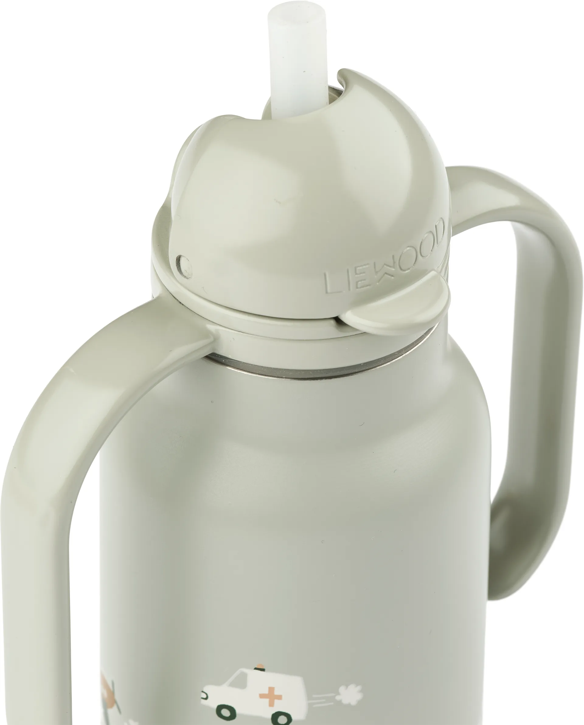 Kimmie water bottle 25 cl, Vehicles-Dove blue Liewood