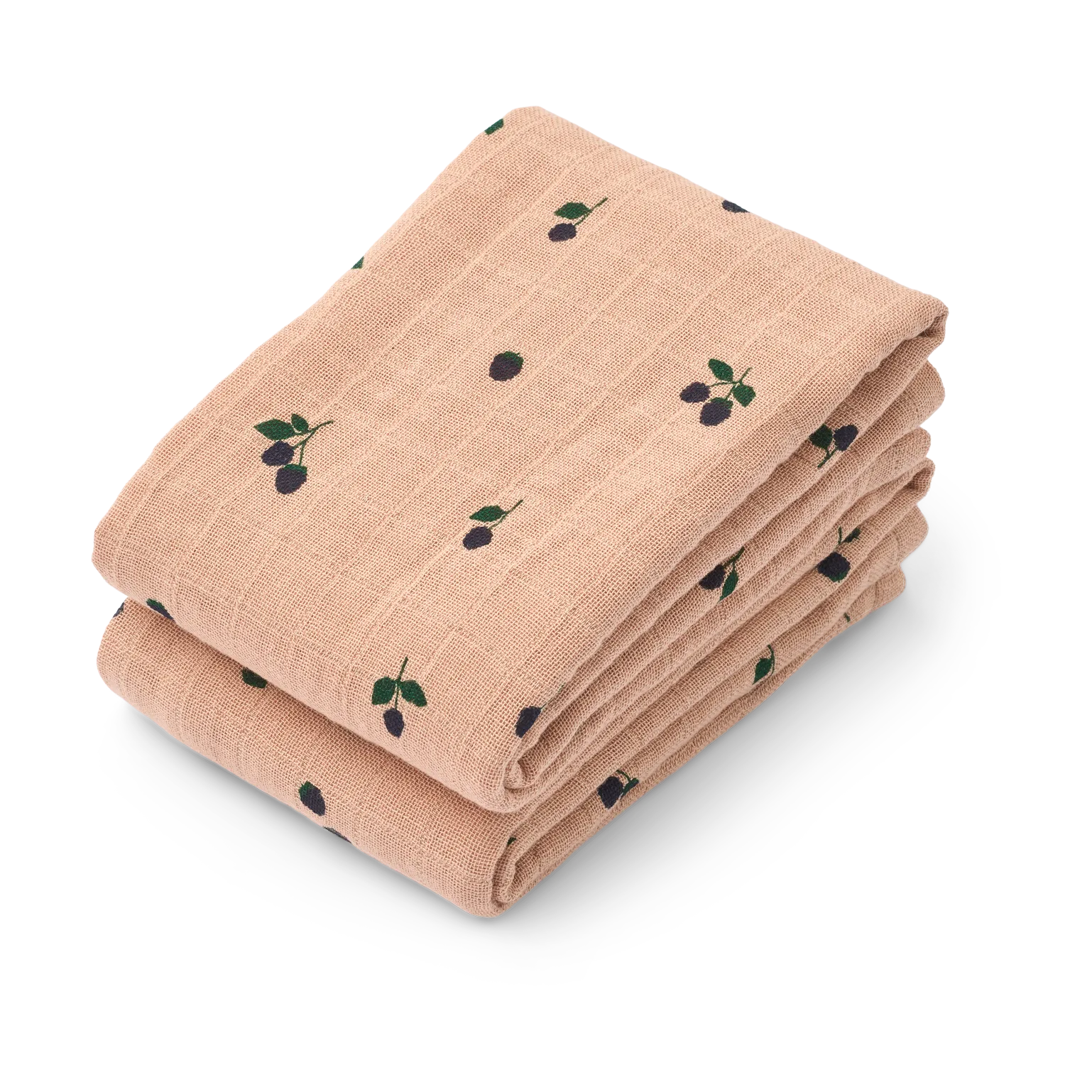 Lewis muslin blanket 2-pack 65x65 cm, Mini Berry-Pale Tuscany Liewood