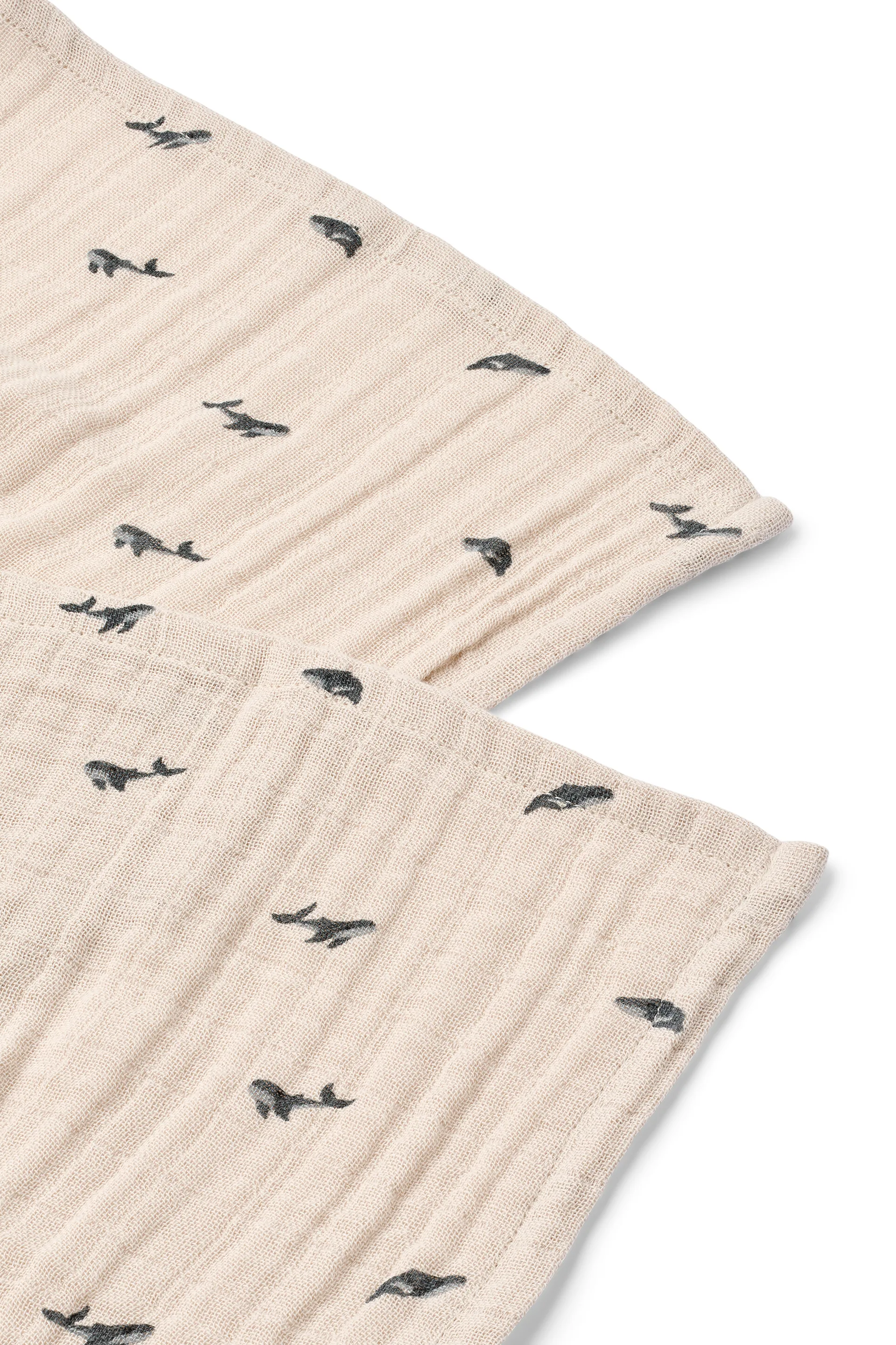 Lewis muslin blanket 2-pack 65x65 cm, Mini whale-Sandy Liewood