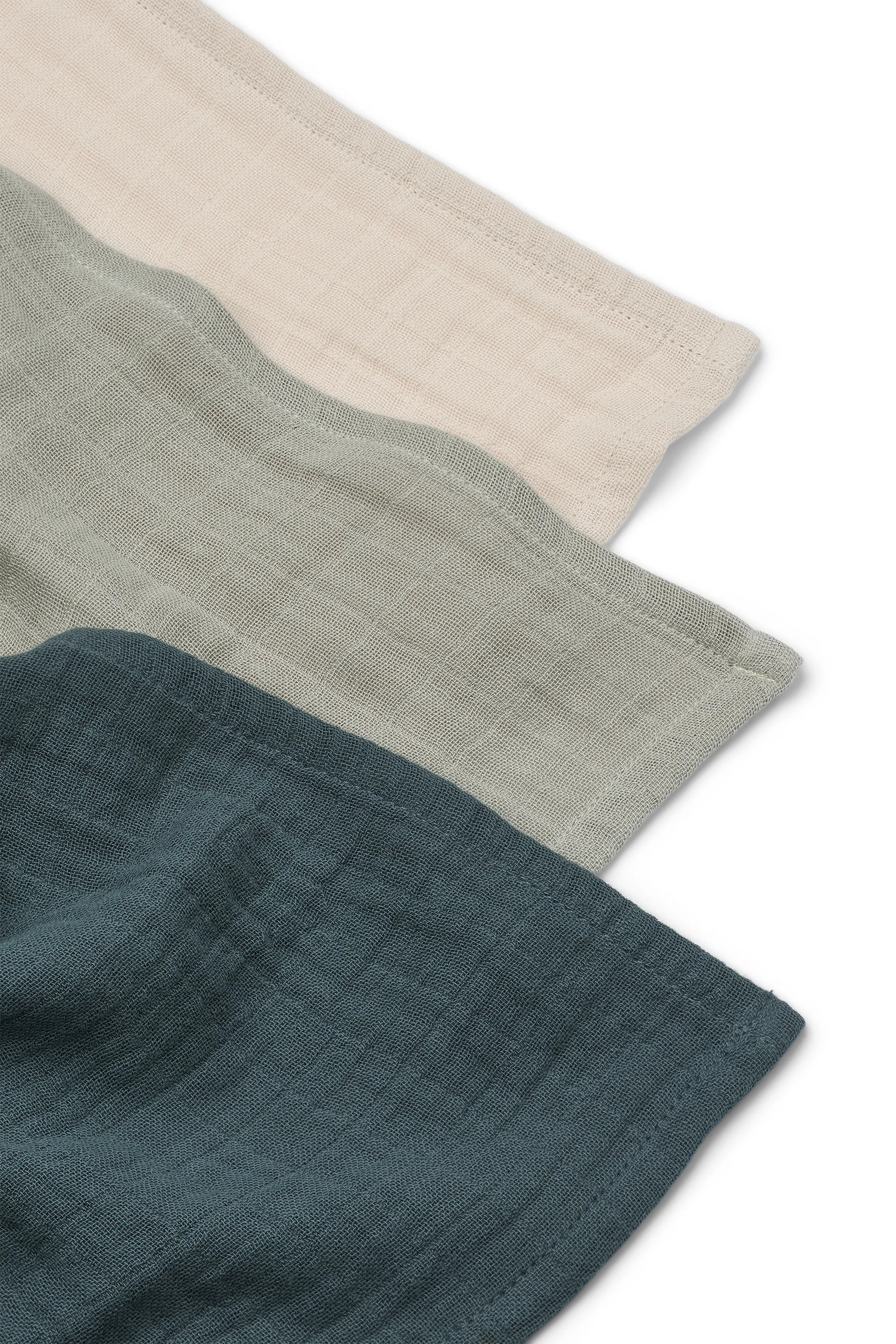 Lewis muslin blanket 3 pieces 65x65 cm, Dove blue mix Liewood