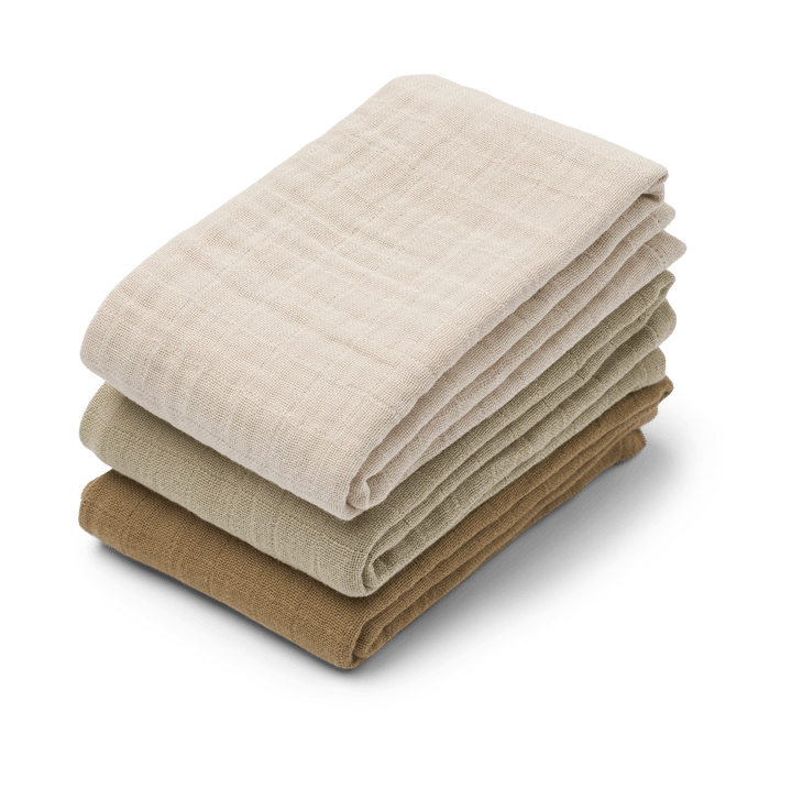 Lewis muslin blanket 3 pieces 65x65 cm - Sandy mix - Liewood