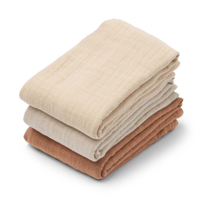 Lewis muslin blanket 3 pieces 65x65 cm - Tuscany rose mix - Liewood