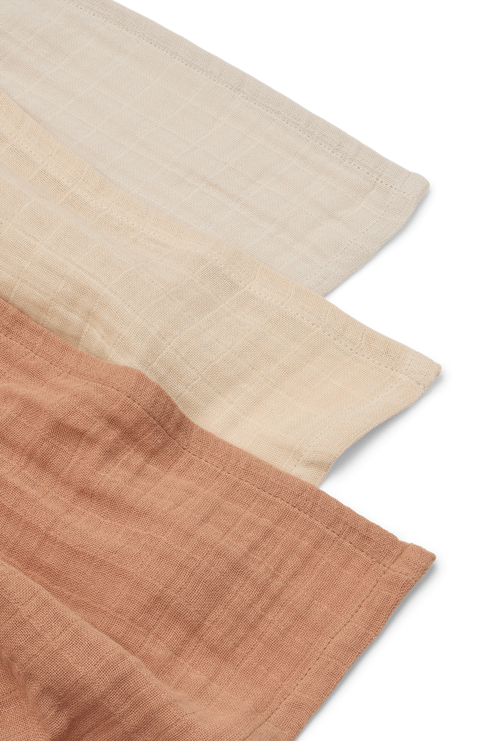 Lewis muslin blanket 3 pieces 65x65 cm, Tuscany rose mix Liewood