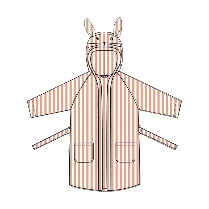 Lily bathrobe coral blush creme de la creme stripe - 3–4 years - Liewood
