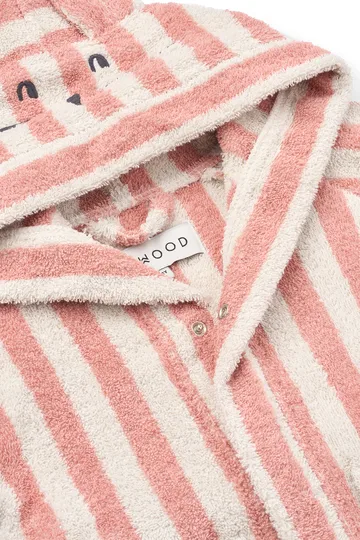 Lily bathrobe coral blush creme de la creme stripe - 7–8 years - Liewood