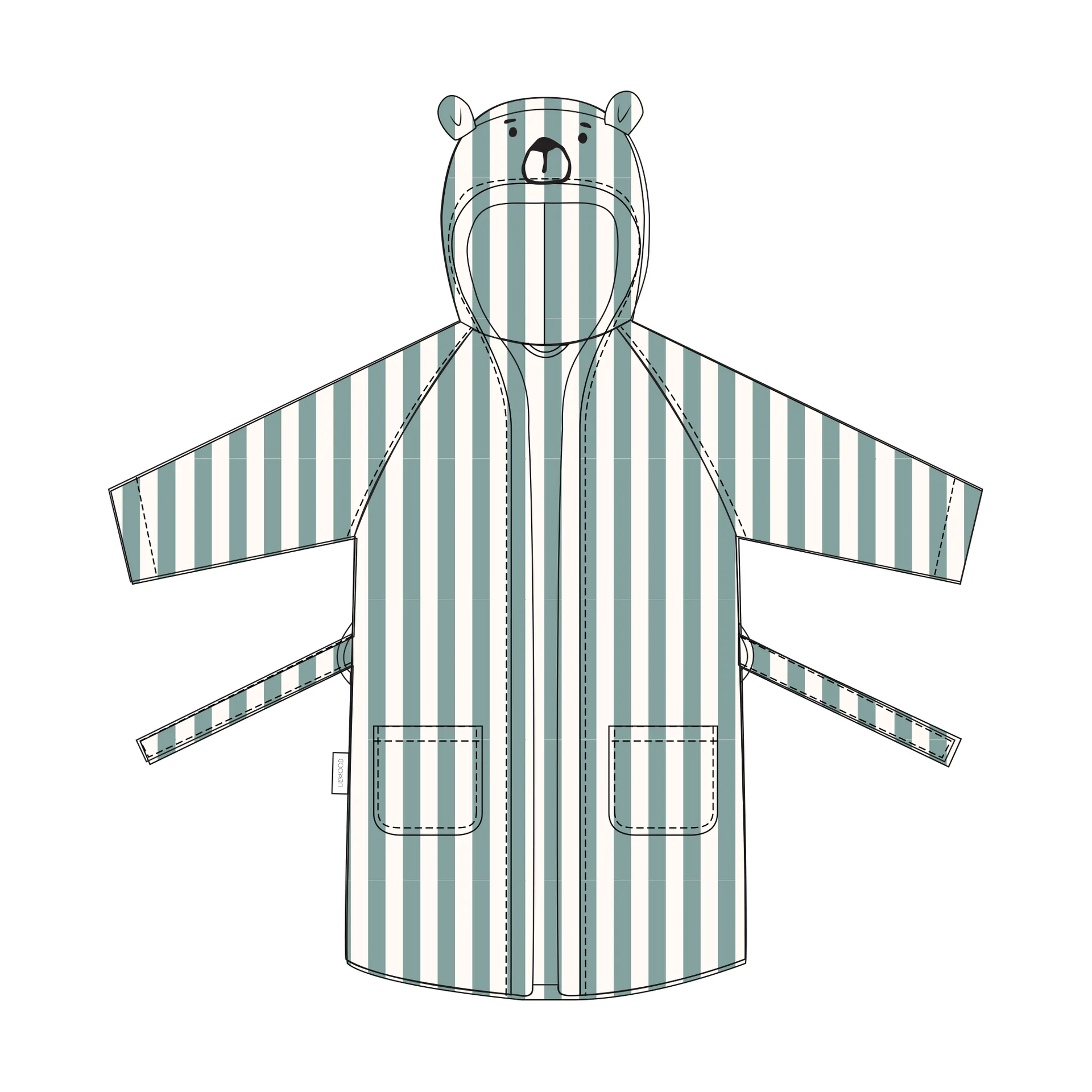 Lily bathrobe peppermint crème de la crème stripe, 5–6 years Liewood
