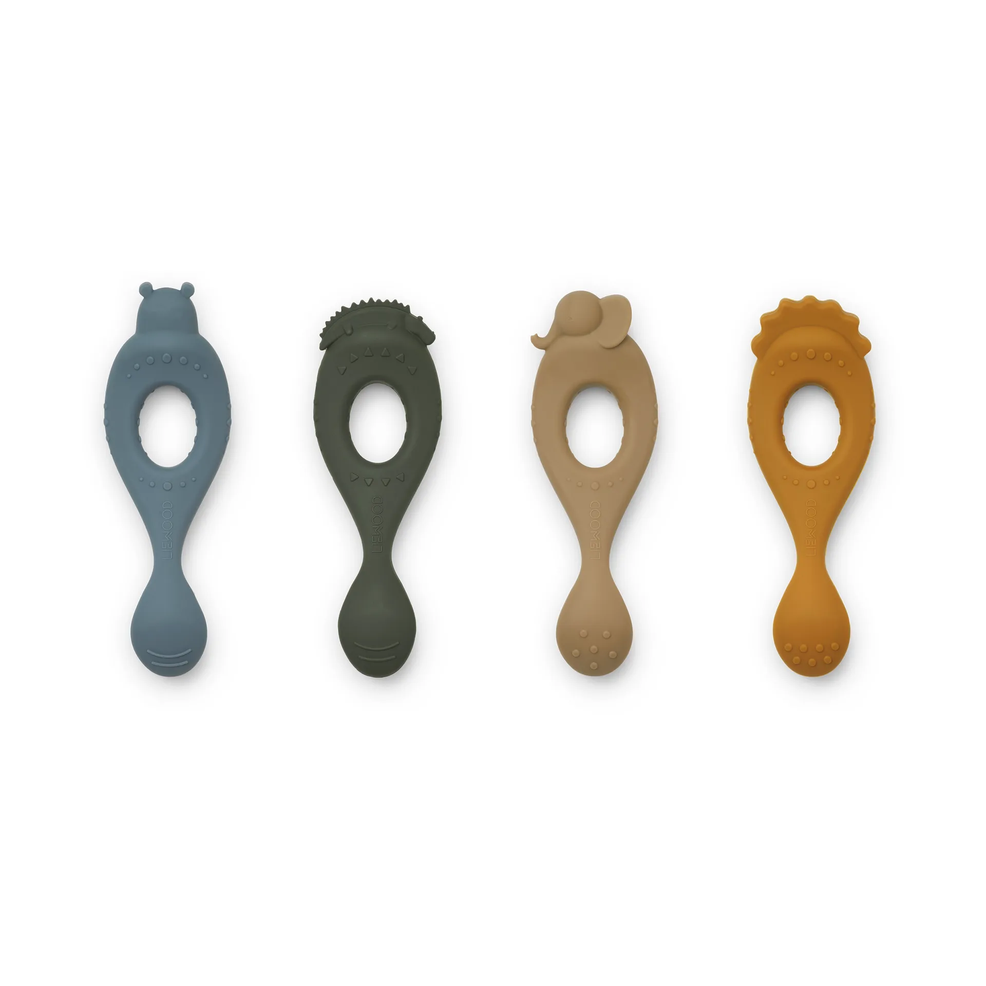 Livia spoon 4 pieces, Safari-blue multi mix Liewood