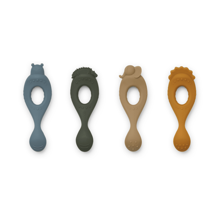 Livia spoon 4 pieces - Safari-blue multi mix - Liewood