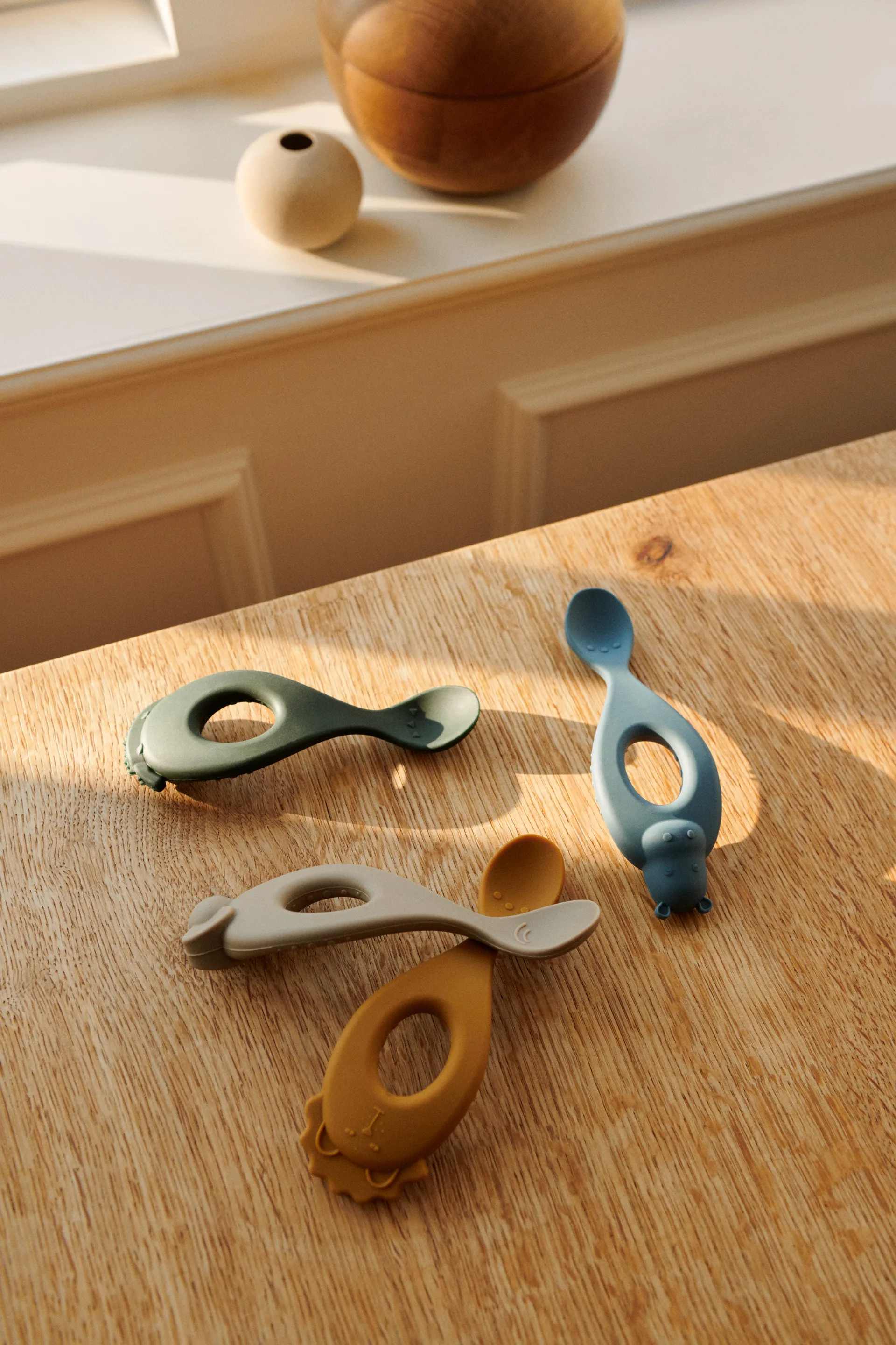 Livia spoon 4 pieces, Safari-blue multi mix Liewood
