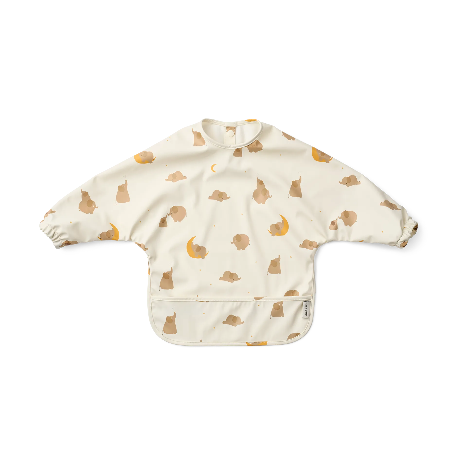 Merle bib with sleeve, Elephant-Creme de la creme Liewood